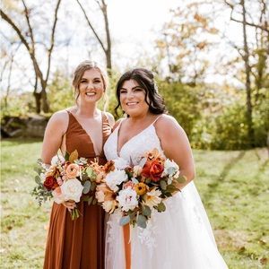 Jenny Yoo Hollis Deep V Neck Chiffon